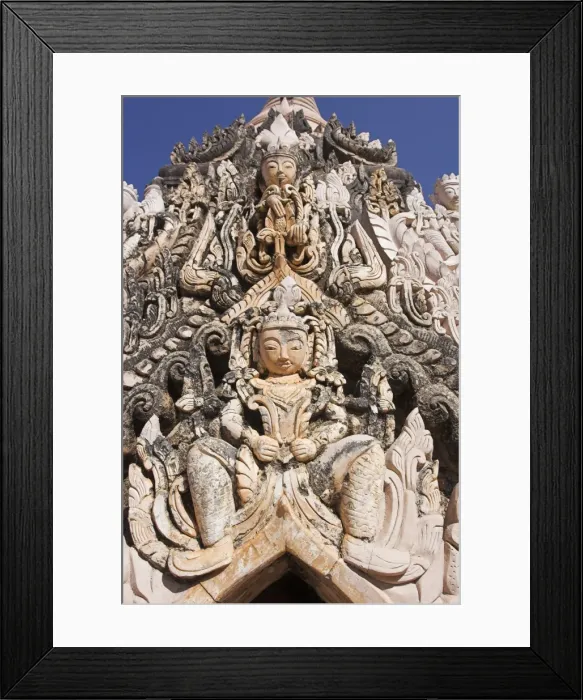 Framed Print : Carvings on an ancient stupa, Kakku Buddhist Ruins, said to contain over two thousand brick Framed Print : Carvings on an ancient stupa, Kakku Buddhist Ruins, said to contain over two thousand brick