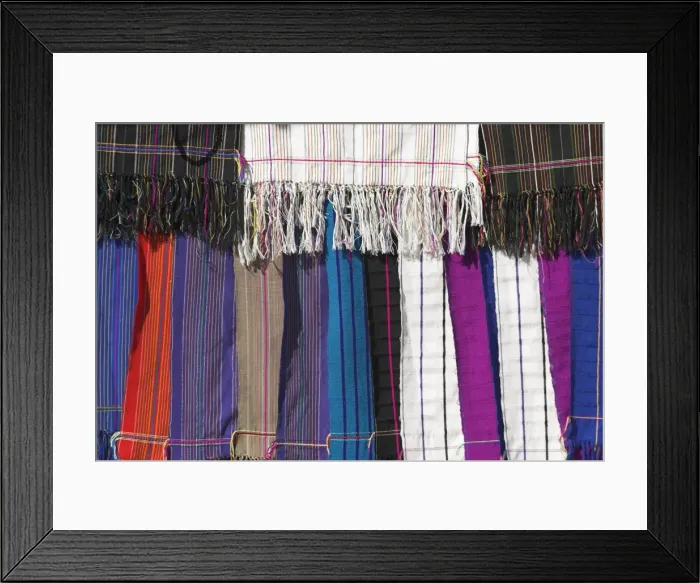 Framed Print : Textiles from Padaung tribe, Shan State, Myanmar (Burma), Asia Framed Print : Textiles from Padaung tribe, Shan State, Myanmar (Burma), Asia