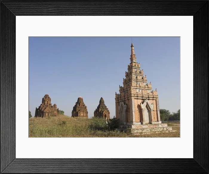 Framed Print : Payathonzu complex of three brick shrines with sikara that are interconnected Framed Print : Payathonzu complex of three brick shrines with sikara that are interconnected