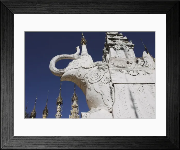 Framed Print : White stone elephant, Kakku Buddhist Ruins, a site of over two thousand brick Framed Print : White stone elephant, Kakku Buddhist Ruins, a site of over two thousand brick
