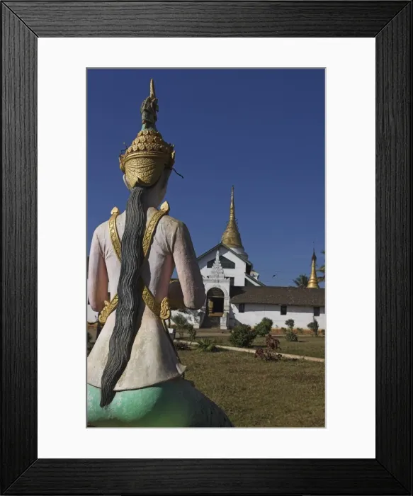 Framed Print : Statue opposite Wat Jong Kham thought to date from the 13th century, Shan state Framed Print : Statue opposite Wat Jong Kham thought to date from the 13th century, Shan state