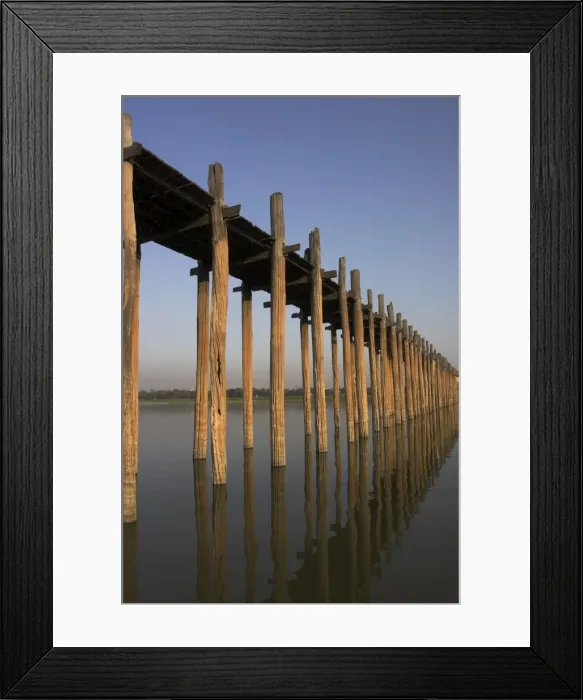 Framed Print : Taungthaman Lake, U Beins Bridge, the longest teak span bridge in the world Framed Print : Taungthaman Lake, U Beins Bridge, the longest teak span bridge in the world