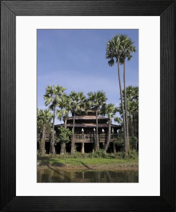 Framed Print : Bagaya Kyaung monastery, built of teak in 1838, supported by 267 posts Framed Print : Bagaya Kyaung monastery, built of teak in 1838, supported by 267 posts