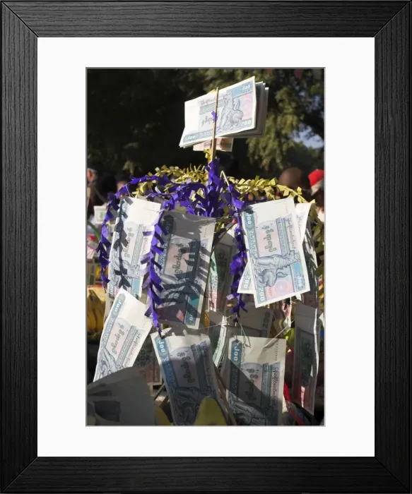 Framed Print : Alms on table to be distributed to monks, Ananda festival, Ananda Pahto Framed Print : Alms on table to be distributed to monks, Ananda festival, Ananda Pahto