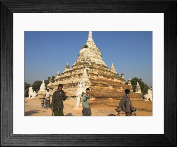 Framed Print : People walk past temple, Sagaing Hill, Sagaing, near Mandalay, Myanmar (Burma), Asia Framed Print : People walk past temple, Sagaing Hill, Sagaing, near Mandalay, Myanmar (Burma), Asia