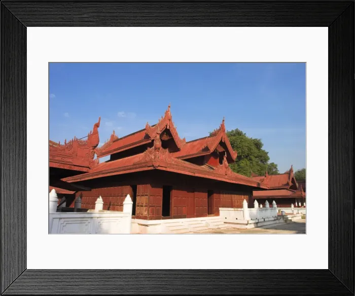 Framed Print : Reconstructed buildings at Mandalay Royal Palace, Mandalay, Myanmar (Burma), Asia