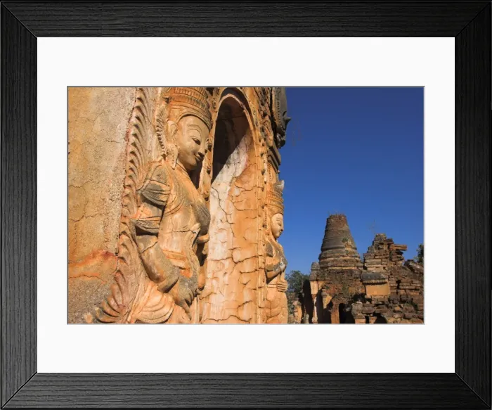 Framed Print : Complex of unrestored shrines and stupas at Nyaung Ohak Monastery (Under the Banyan Trees monastery), Indein, Inle Lake, Shan State, Myanmar Framed Print : Complex of unrestored shrines and stupas at Nyaung Ohak Monastery (Under the Banyan Trees monastery), Indein, Inle Lake, Shan State, Myanmar