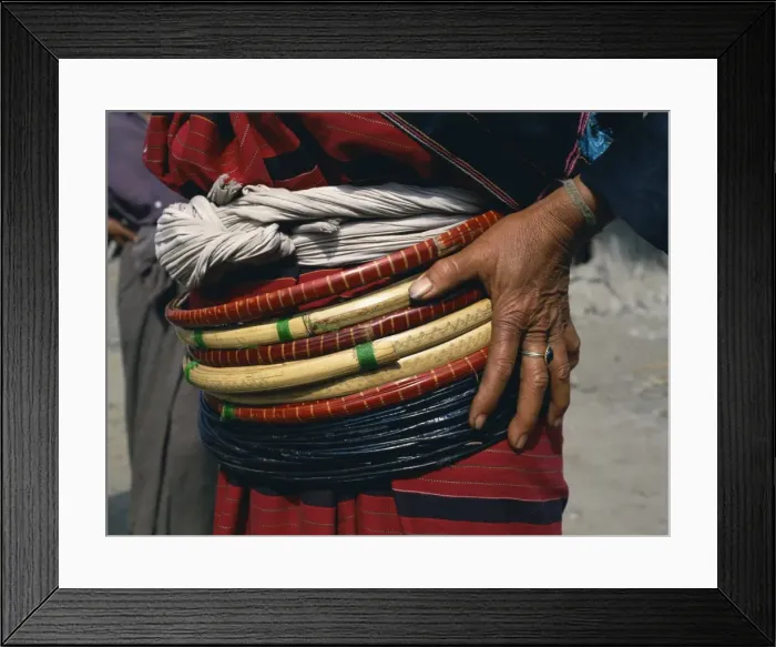 Framed Print : Close-up of womans black Palong decoration, Keng Tung, Myanmar (Burma), Asia Framed Print : Close-up of womans black Palong decoration, Keng Tung, Myanmar (Burma), Asia