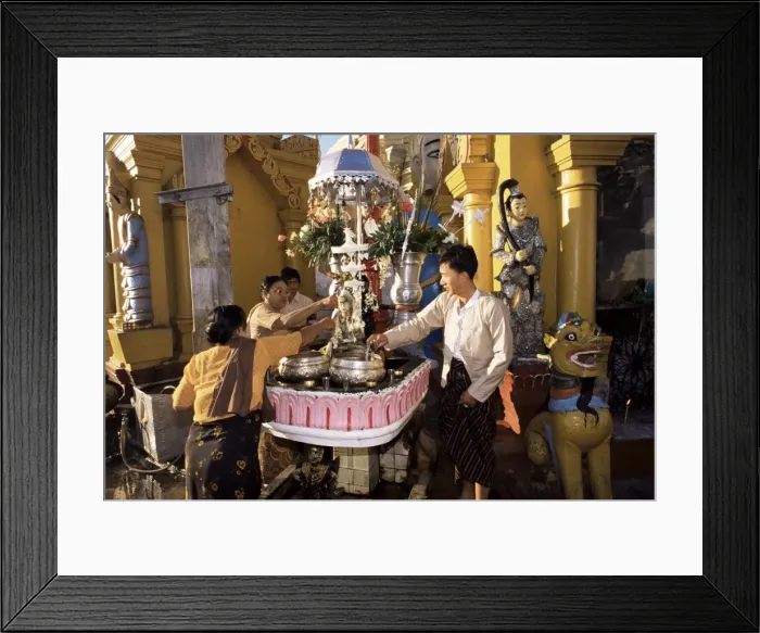 Framed Print : Pouring water on the Buddha, Shwedagon Pagoda, Yangon (Rangoon), Myanmar (Burma), Asia Framed Print : Pouring water on the Buddha, Shwedagon Pagoda, Yangon (Rangoon), Myanmar (Burma), Asia