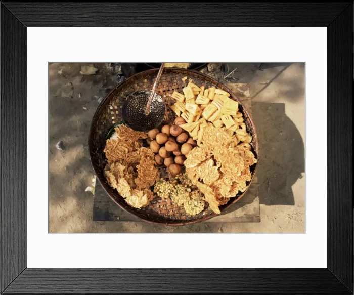Framed Print : Snacks, covered in batter, Mingun, Myanmar (Burma), Asia Framed Print : Snacks, covered in batter, Mingun, Myanmar (Burma), Asia