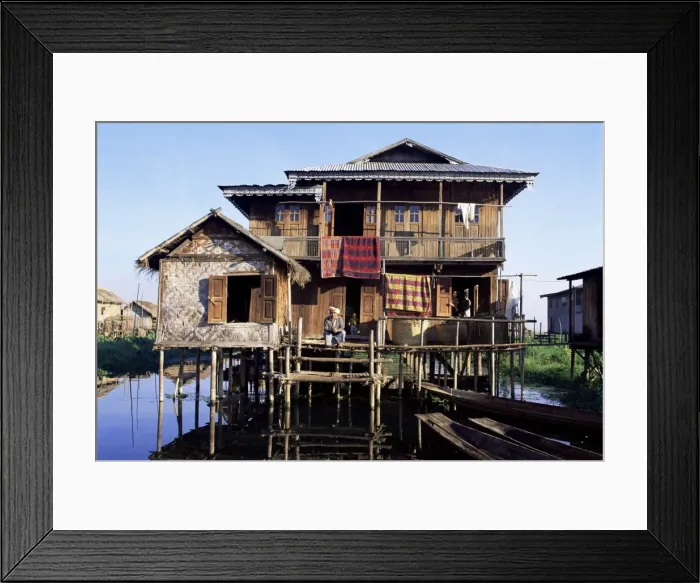 Framed Print : House on stilts of Shan family, Inle Lake, Shan States, Myanmar (Burma), Asia Framed Print : House on stilts of Shan family, Inle Lake, Shan States, Myanmar (Burma), Asia