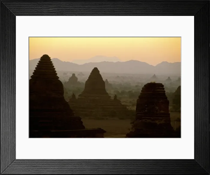 Framed Print : Temples and pagodas at dawn, Bagan (Pagan), Myanmar (Burma), Asia Framed Print : Temples and pagodas at dawn, Bagan (Pagan), Myanmar (Burma), Asia