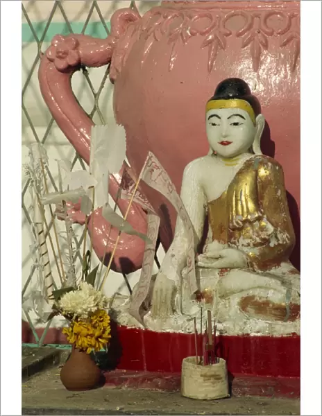 Buddha figurine, Kyaikthanlan Pagoda, Mawlamyine, Myanmar (Burma), Asia