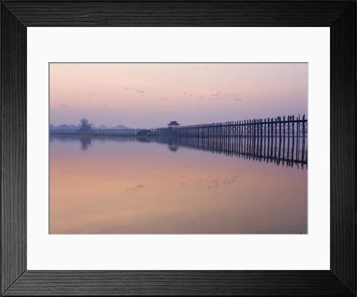 Framed Print : U Beins Bridge across Thaungthaman Lake, at 1. 2 km long the worlds longest teak bridge Framed Print : U Beins Bridge across Thaungthaman Lake, at 1. 2 km long the worlds longest teak bridge