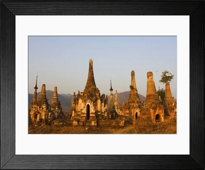 Framed Print : Shwe Inn Thein stupas, Indein, Myanmar (Burma), Asia Framed Print : Shwe Inn Thein stupas, Indein, Myanmar (Burma), Asia