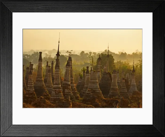 Framed Print : Shwe Inn Thein stupas, Indein, Myanmar (Burma), Asia Framed Print : Shwe Inn Thein stupas, Indein, Myanmar (Burma), Asia