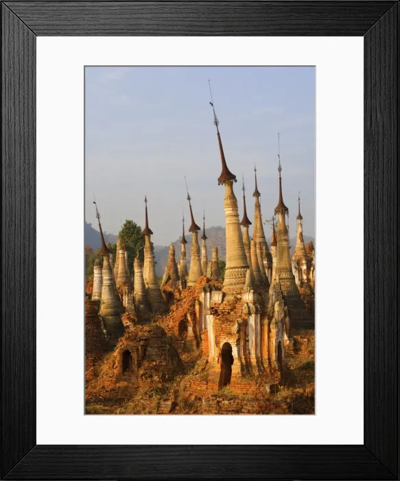 Framed Print : Shwe Inn Thein stupas, Indein, Myanmar (Burma), Asia Framed Print : Shwe Inn Thein stupas, Indein, Myanmar (Burma), Asia
