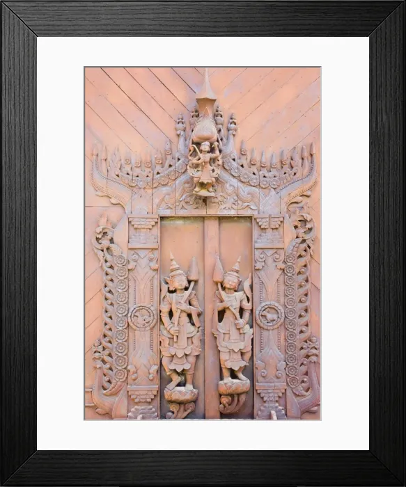 Framed Print : Detail, Shwe-Inbin Monastery, teak building dating from 1895, Mandalay Framed Print : Detail, Shwe-Inbin Monastery, teak building dating from 1895, Mandalay
