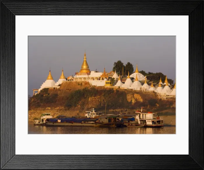 Framed Print : Pagoda and Ayeyarwaddy River, Inwa, Myanmar (Burma), Asia Framed Print : Pagoda and Ayeyarwaddy River, Inwa, Myanmar (Burma), Asia