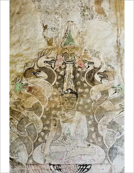 Wall painting, Sulamani Pahto, Bagan (Pagan), Myanmar (Burma), Asia