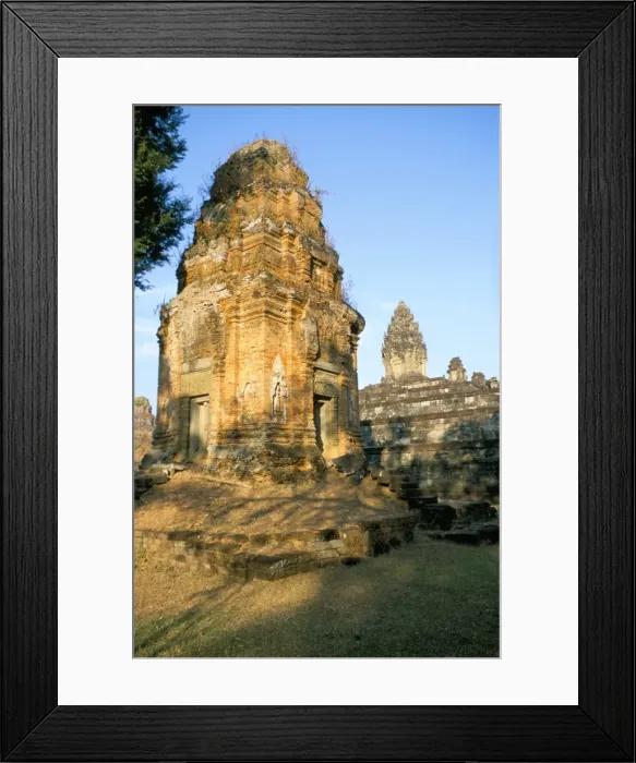 Framed Print : Tower at west and in background the central shrine of the Bakong Temple, Rolous group dating from 9th century, earliest of Angkor temples, Angkor, UNESCO World Heritage Site, Siem Reap, Cambodia, Indochina, Southeast Asia Framed Print : Tower at west and in background the central shrine of the Bakong Temple, Rolous group dating from 9th century, earliest of Angkor temples, Angkor, UNESCO World Heritage Site, Siem Reap, Cambodia, Indochina, Southeast Asia