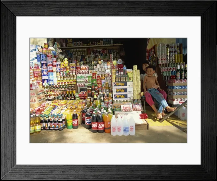 Framed Print : Children in a grocery shop in Phnom Penh, Cambodia, Indochina, Southeast Asia, Asia Framed Print : Children in a grocery shop in Phnom Penh, Cambodia, Indochina, Southeast Asia, Asia