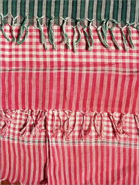 Close-up of woven Khmer scarves for sale in Cambodia, Indochina, Southeast Asia, Asia