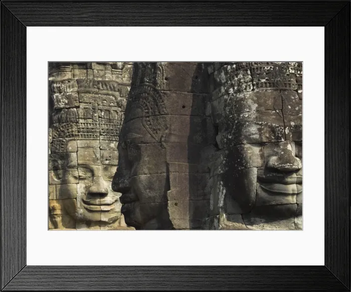Framed Print : Stone statuary of human faces, Ta Prohm temple, Angkor, UNESCO World Heritage Site Framed Print : Stone statuary of human faces, Ta Prohm temple, Angkor, UNESCO World Heritage Site