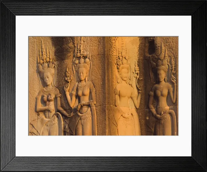 Framed Print : Bas relief stone carvings of apsaras, Angkor Wat, Angkor, UNESCO World Heritage Site Framed Print : Bas relief stone carvings of apsaras, Angkor Wat, Angkor, UNESCO World Heritage Site