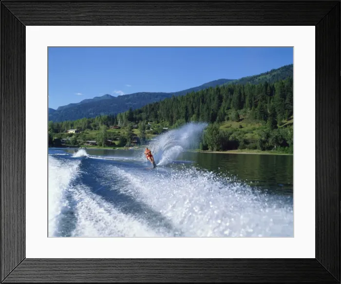 Framed Print : Waterskiing on Adams Lake, British Columbia, Canada, North America Framed Print : Waterskiing on Adams Lake, British Columbia, Canada, North America