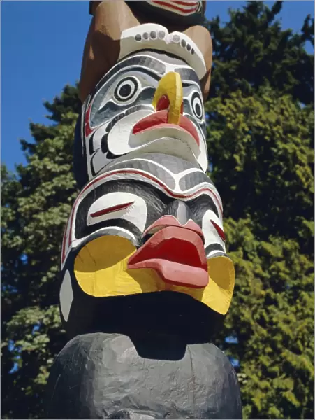 Totem pole in Stanley Park, Vancouver, British Columbia, Canada