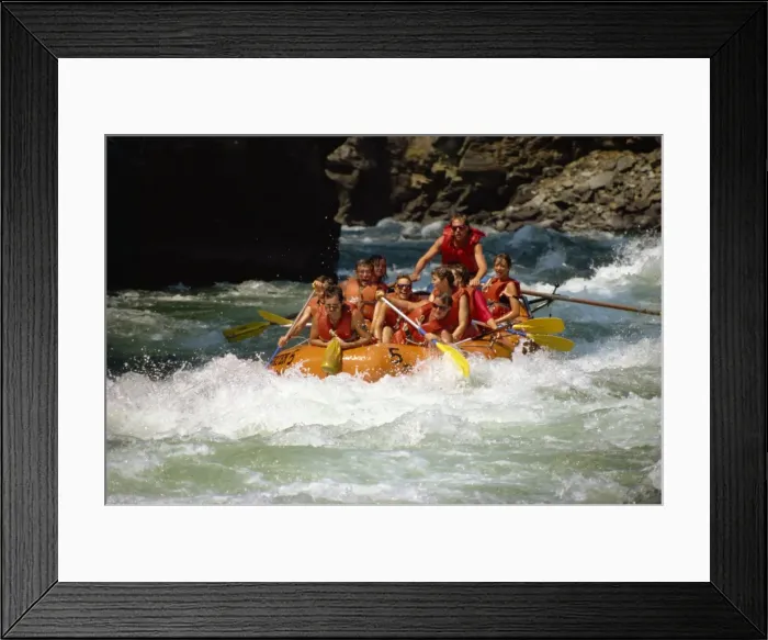 Framed Print : White water rafting, Adams River, British Columbia, Canada, North America