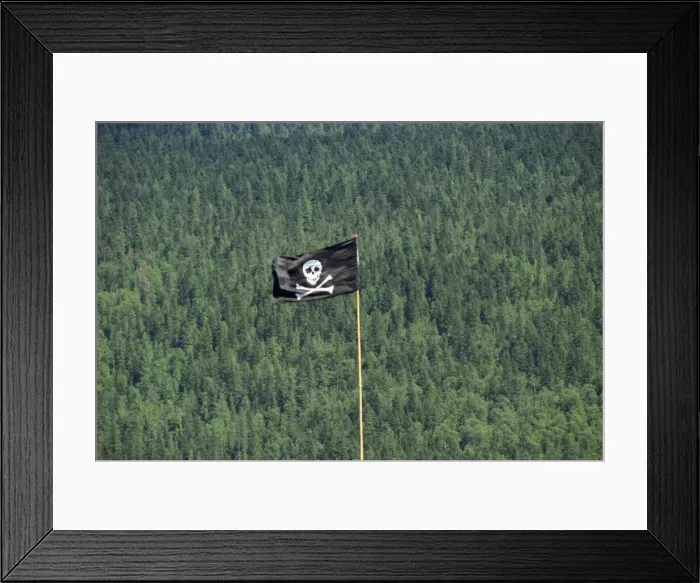 Framed Print : Jolly Roger flag flying at Schuswap Lake, British Columbia, Canada, North America Framed Print : Jolly Roger flag flying at Schuswap Lake, British Columbia, Canada, North America