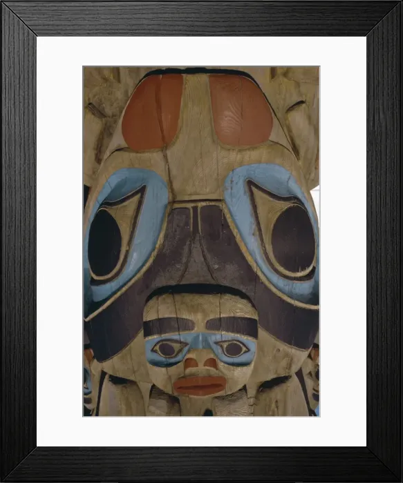 Framed Print : Close up of carvings, Thunderbird Park, Victoria, British Columbia (B. C Framed Print : Close up of carvings, Thunderbird Park, Victoria, British Columbia (B. C