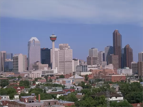 The city skyline of Calgary, Alberta, Canada, North America