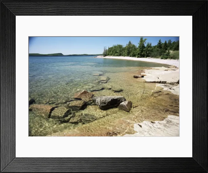 Framed Print : North shore of lake on rocky platform of forested Laurentian Shield, Lake Superior Framed Print : North shore of lake on rocky platform of forested Laurentian Shield, Lake Superior