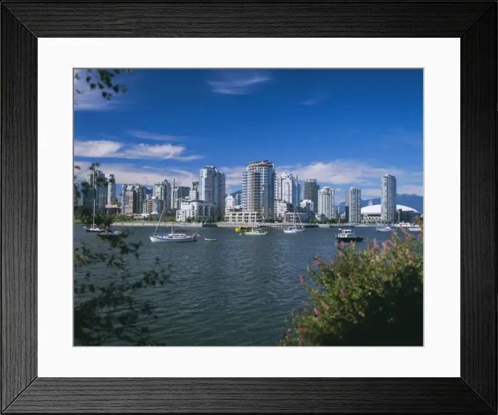Framed Print : City skyline from False Creek, Vancouver, British Columbia (B. C. ), Canada, North America Framed Print : City skyline from False Creek, Vancouver, British Columbia (B. C. ), Canada, North America
