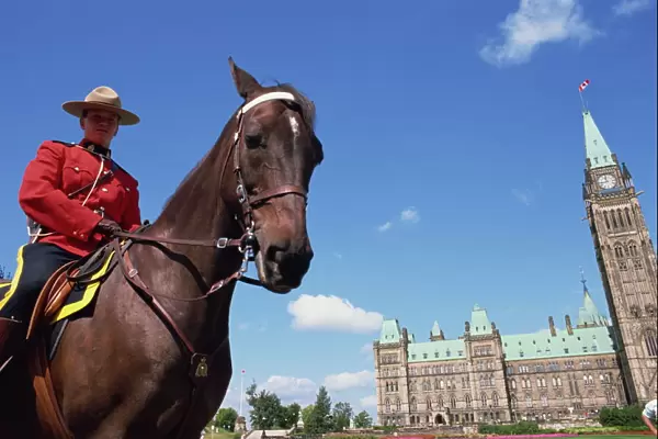 Royal Canadian Mounted Policeman outside the Parliament Building in Ottawa