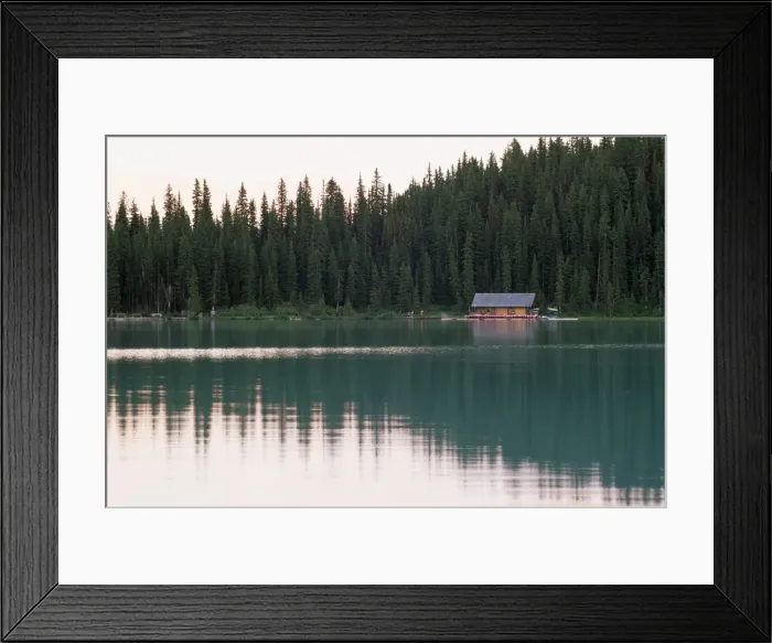 Framed Print : The emerald waters of Lake Louise at dusk, Banff National Park, UNESCO World Heritage Site Framed Print : The emerald waters of Lake Louise at dusk, Banff National Park, UNESCO World Heritage Site