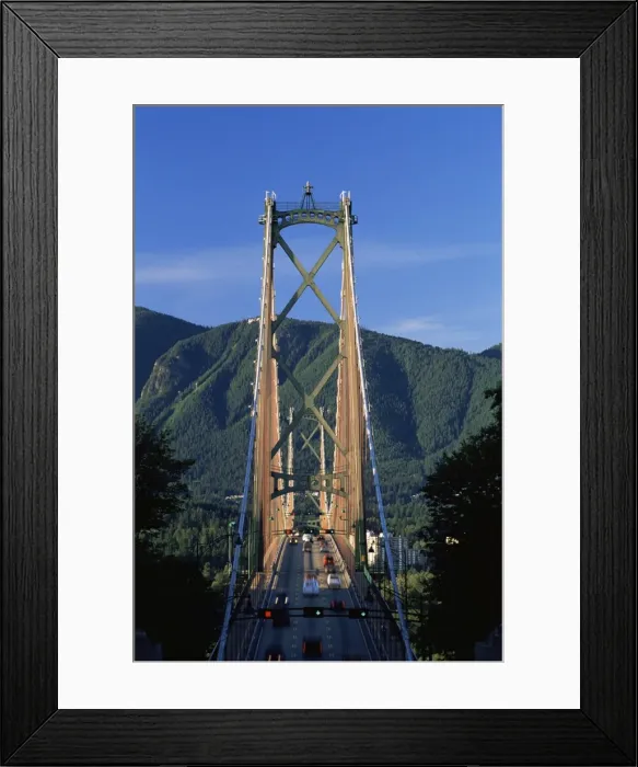 Framed Print : View northwards over the Lions Gate Bridge from Stanley Park, Vancouver Framed Print : View northwards over the Lions Gate Bridge from Stanley Park, Vancouver