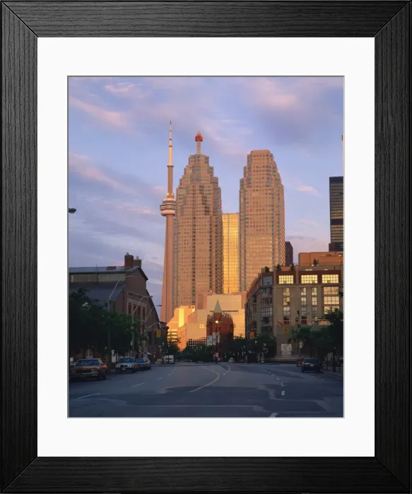 Framed Print : The C. N. Tower and city centre skyscraper at dawn, Toronto, Ontario, Canada, North America Framed Print : The C. N. Tower and city centre skyscraper at dawn, Toronto, Ontario, Canada, North America