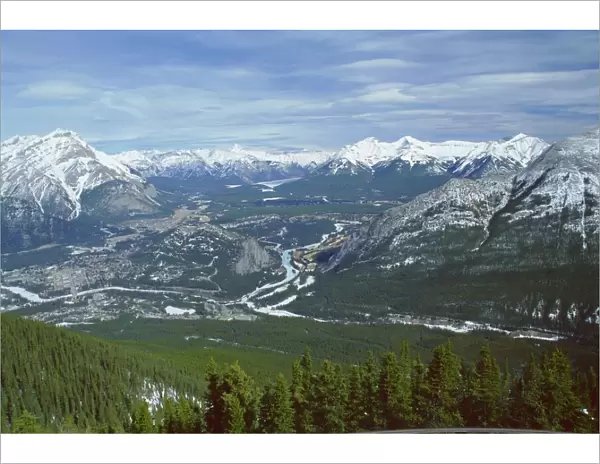 View from Sulphur Mountain, Banff, Rocky Mountains, Alberta, Canada, North America
