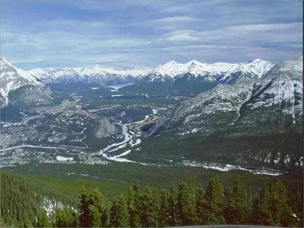 View from Sulphur Mountain, Banff, Rocky Mountains, Alberta, Canada, North America