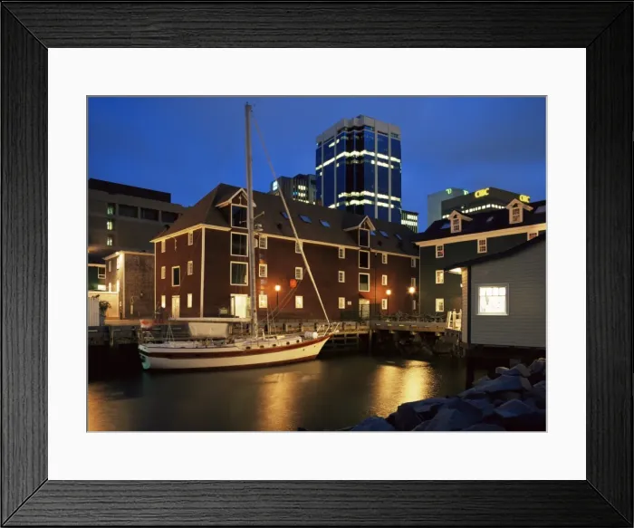 Framed Print : Old port at dusk, Halifax, Nova Scotia, Canada, North America Framed Print : Old port at dusk, Halifax, Nova Scotia, Canada, North America
