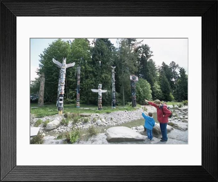 Framed Print : Totems, Vancouver, British Columbia, Canada, North America Framed Print : Totems, Vancouver, British Columbia, Canada, North America