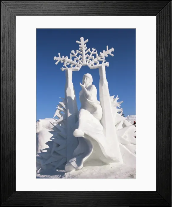 Framed Print : Snow sculptures at winter carnival, Quebec, Canada, North America