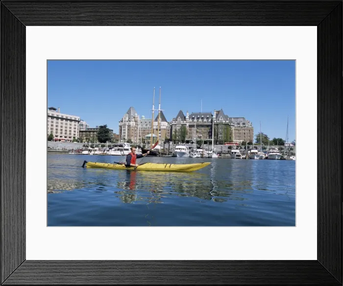 Framed Print : Kayaking in the harbor, Victoria, British Columbia, Canada, North America Framed Print : Kayaking in the harbor, Victoria, British Columbia, Canada, North America