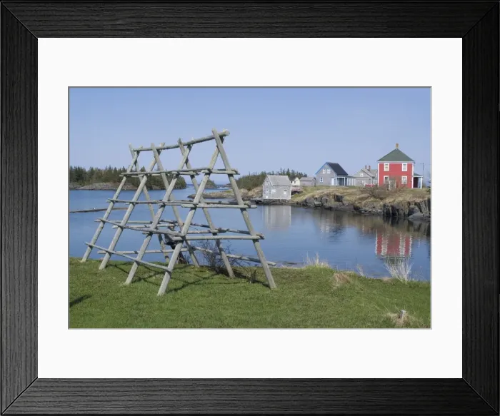 Framed Print : Fish drying racks in the fishing village of Stonehurst South, Nova Scotia Framed Print : Fish drying racks in the fishing village of Stonehurst South, Nova Scotia