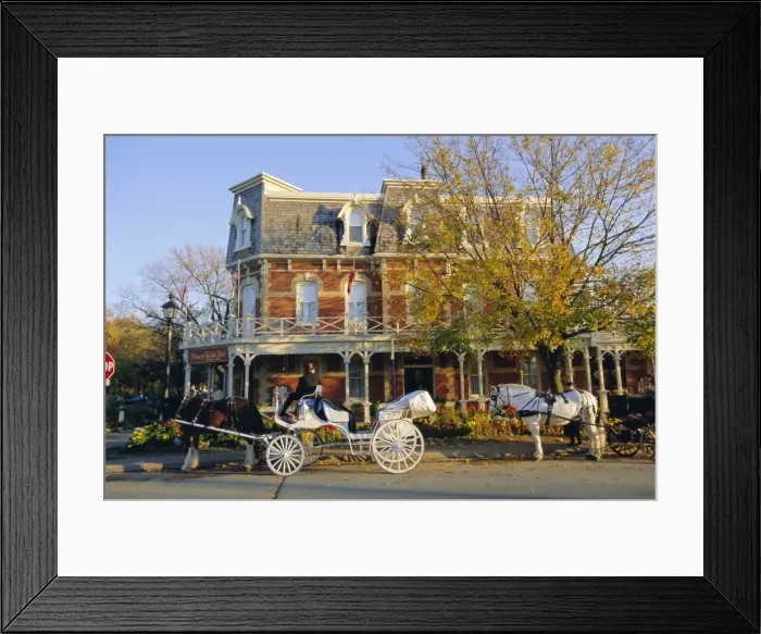Framed Print : Horse-drawn carriages, Toronto, Ontario, Canada, North America