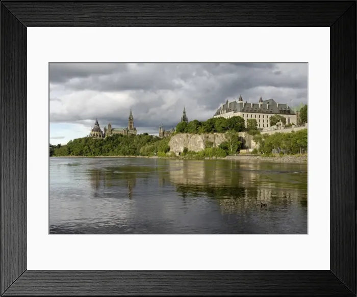 Framed Print : View over to Parliament Hill from the banks of the Ottawa river, Ottawa Framed Print : View over to Parliament Hill from the banks of the Ottawa river, Ottawa